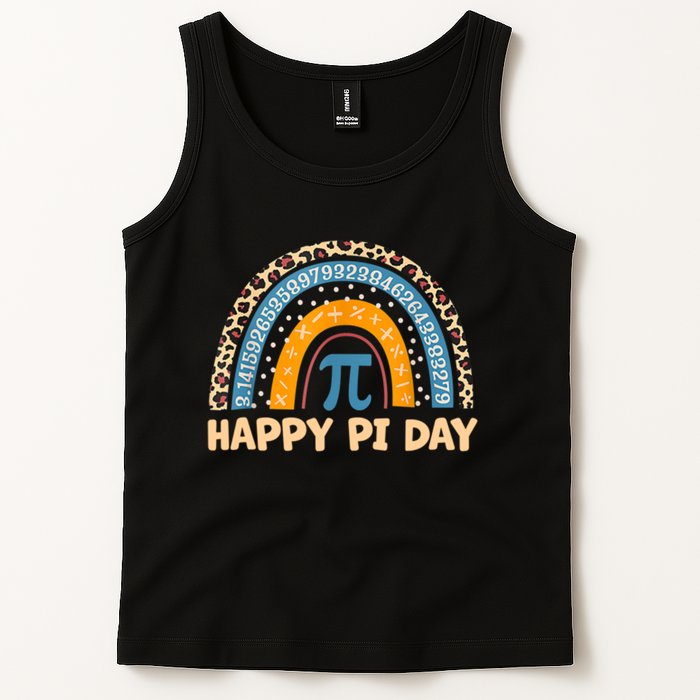 Happy Pi Day Leopard Rainbow Tank Top