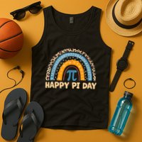 Happy Pi Day Leopard Rainbow Tank Top