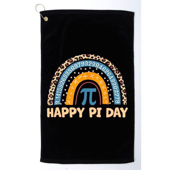 Happy Pi Day Leopard Rainbow Golf Towel