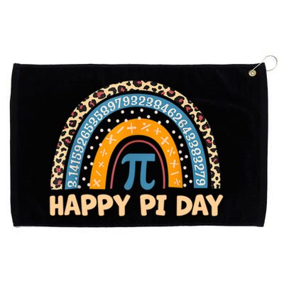 Happy Pi Day Leopard Rainbow Grommeted Golf Towel