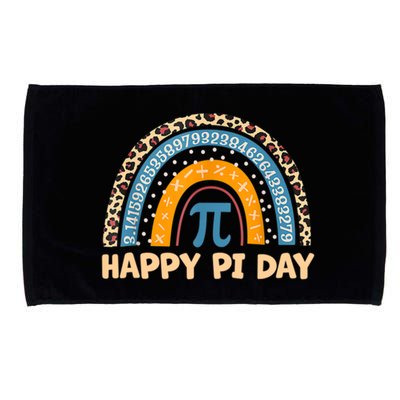 Happy Pi Day Leopard Rainbow Microfiber Hand Towel
