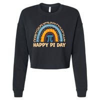 Happy Pi Day Leopard Rainbow Cropped Pullover Crew