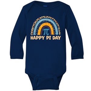 Happy Pi Day Leopard Rainbow Baby Long Sleeve Bodysuit