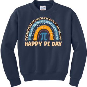 Happy Pi Day Leopard Rainbow Kids Sweatshirt