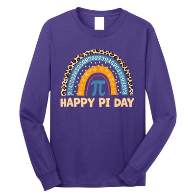 Happy Pi Day Leopard Rainbow Long Sleeve Shirt