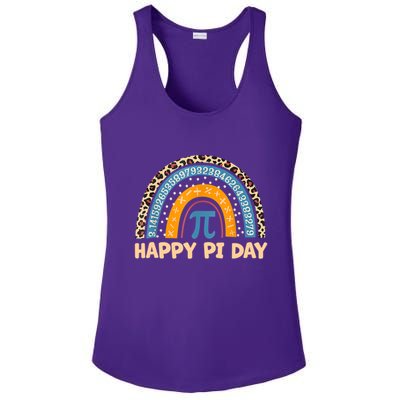 Happy Pi Day Leopard Rainbow Ladies PosiCharge Competitor Racerback Tank