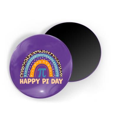 Happy Pi Day Leopard Rainbow Magnet