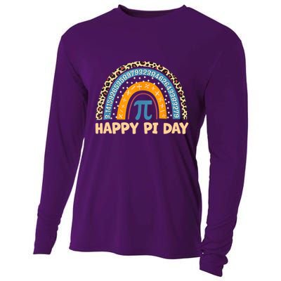 Happy Pi Day Leopard Rainbow Cooling Performance Long Sleeve Crew