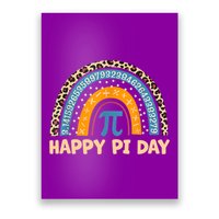 Happy Pi Day Leopard Rainbow Poster