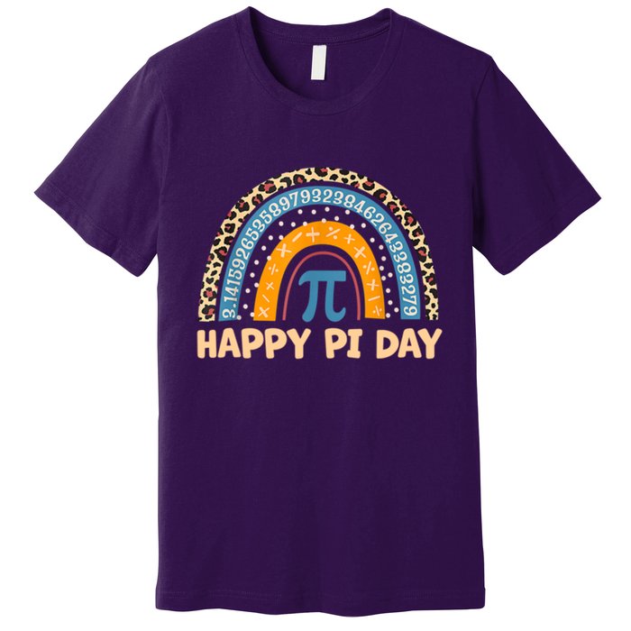 Happy Pi Day Leopard Rainbow Premium T-Shirt