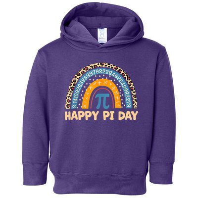 Happy Pi Day Leopard Rainbow Toddler Hoodie