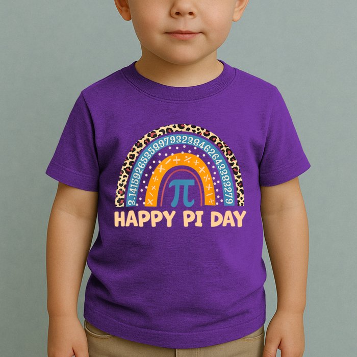 Happy Pi Day Leopard Rainbow Toddler T-Shirt