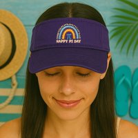 Happy Pi Day Leopard Rainbow Visor