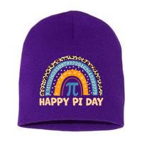Happy Pi Day Leopard Rainbow Short Acrylic Beanie