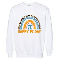 Happy Pi Day Leopard Rainbow Garment-Dyed Sweatshirt
