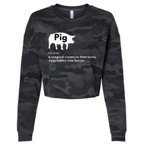 Hilarious Pig Definition Funny Bacon Lover & Foodie Cropped Pullover Crew