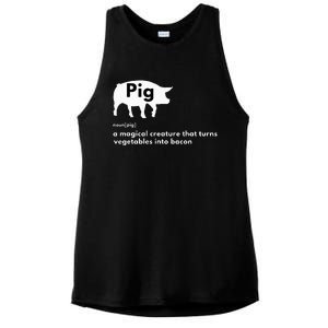 Hilarious Pig Definition Funny Bacon Lover & Foodie Ladies PosiCharge Tri-Blend Wicking Tank