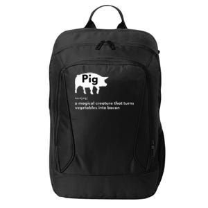 Hilarious Pig Definition Funny Bacon Lover & Foodie City Backpack