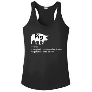 Hilarious Pig Definition Funny Bacon Lover & Foodie Ladies PosiCharge Competitor Racerback Tank