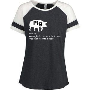 Hilarious Pig Definition Funny Bacon Lover & Foodie Enza Ladies Jersey Colorblock Tee