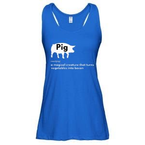 Hilarious Pig Definition Funny Bacon Lover & Foodie Ladies Essential Flowy Tank