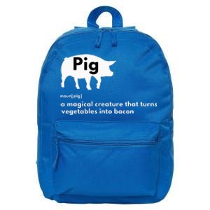 Hilarious Pig Definition Funny Bacon Lover & Foodie 16 in Basic Backpack