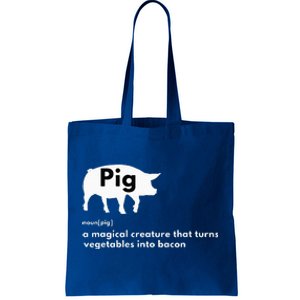 Hilarious Pig Definition Funny Bacon Lover & Foodie Tote Bag