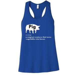 Hilarious Pig Definition Funny Bacon Lover & Foodie Women's Racerback Tank