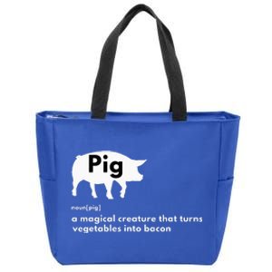 Hilarious Pig Definition Funny Bacon Lover & Foodie Zip Tote Bag