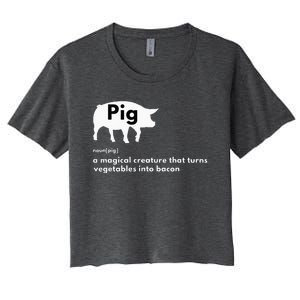 Hilarious Pig Definition Funny Bacon Lover & Foodie Women's Crop Top Tee