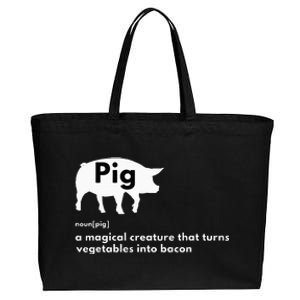 Hilarious Pig Definition Funny Bacon Lover & Foodie Cotton Canvas Jumbo Tote