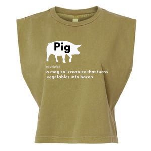 Hilarious Pig Definition Funny Bacon Lover & Foodie Garment-Dyed Women's Muscle Tee