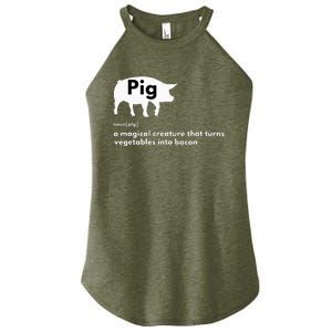 Hilarious Pig Definition Funny Bacon Lover & Foodie Women's Perfect Tri Rocker Tank