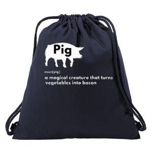 Hilarious Pig Definition Funny Bacon Lover & Foodie Drawstring Bag