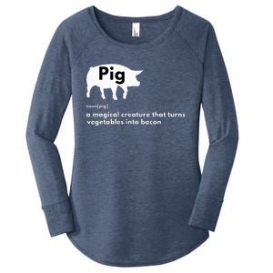 Hilarious Pig Definition Funny Bacon Lover & Foodie Women's Perfect Tri Tunic Long Sleeve Shirt