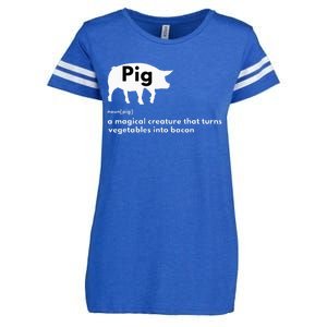 Hilarious Pig Definition Funny Bacon Lover & Foodie Enza Ladies Jersey Football T-Shirt