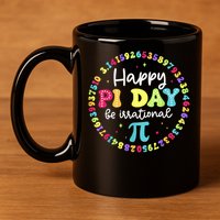 Happy Pi Day 3.14 Be Irrational Cute Math Teachers Students 11oz C Handle Ceramic Mug