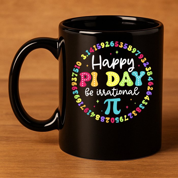 Happy Pi Day 3.14 Be Irrational Cute Math Teachers Students 11oz C Handle Ceramic Mug