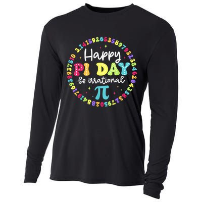 Happy Pi Day 3.14 Be Irrational Cute Math Teachers Students Cooling Performance Long Sleeve Crew