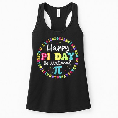 Happy Pi Day 3.14 Be Irrational Cute Math Teachers Students Womens Tank Top