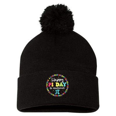 Happy Pi Day 3.14 Be Irrational Cute Math Teachers Students Pom Pom 12in Knit Beanie