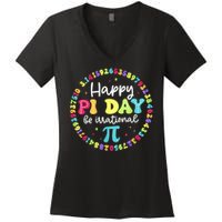 Happy Pi Day 3.14 Be Irrational Cute Math Teachers Students Women's V-Neck T-Shirt