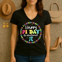 Happy Pi Day 3.14 Be Irrational Cute Math Teachers Students Women's V-Neck T-Shirt