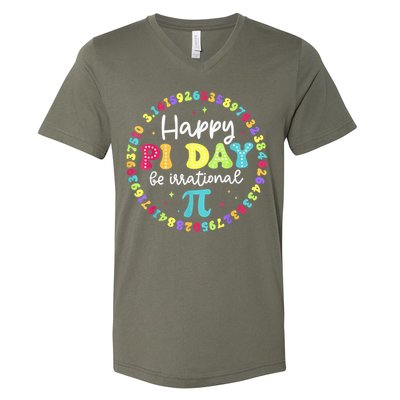 Happy Pi Day 3.14 Be Irrational Cute Math Teachers Students V-Neck T-Shirt