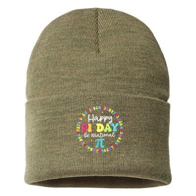 Happy Pi Day 3.14 Be Irrational Cute Math Teachers Students Sustainable Knit Beanie
