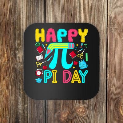Happy Pi Day 3.14 Pi Number Cute Math Teachers Students Coaster