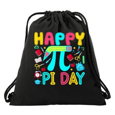 Happy Pi Day 3.14 Pi Number Cute Math Teachers Students Drawstring Bag