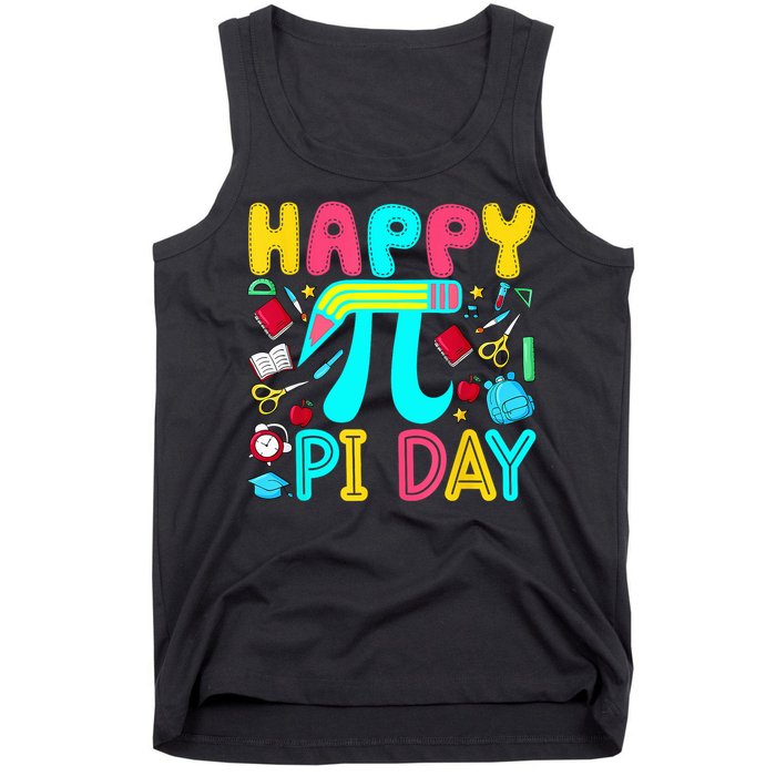 Happy Pi Day 3.14 Pi Number Cute Math Teachers Students Tank Top