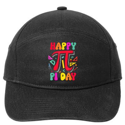 Happy Pi Day 3.14 Pi Number Math Teacher Girl 7-Panel Snapback Hat