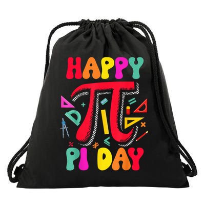 Happy Pi Day 3.14 Pi Number Math Teacher Girl Drawstring Bag